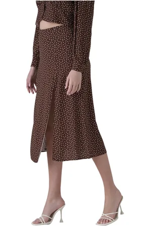 Kocca Polka Dot Maxi Skirt with Front Slit