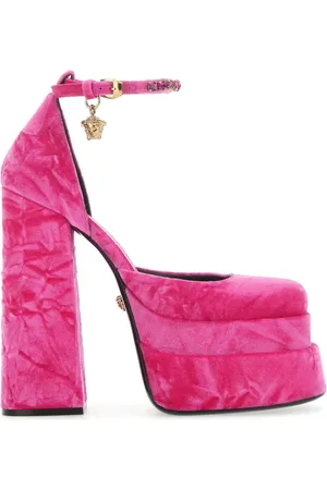 VERSACE Velvet Fuchsia Medusa Pump