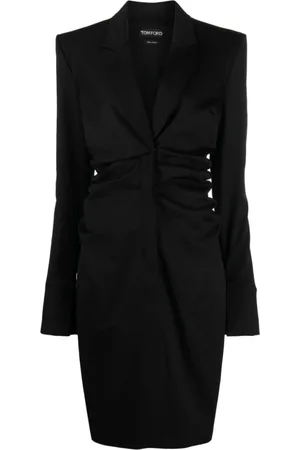 Tom Ford Short Dresses, female, , XS, Tailored Midi Dress with Peak Lapels