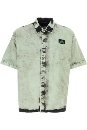 OAMC Short Sleeve Shirts, male, , M, Tie-dye denim oversize shirt