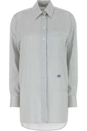 Stella McCartney Shirts, female, , XS, Silk Embroidered Oversize Shirt