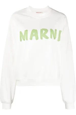 Marni Green Logo Cropped Sweatshirt