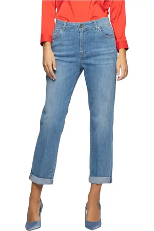 Kocca Cropped Jeans, female, , W28, Pleated straight-leg jeans with turn-ups