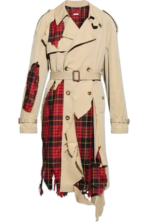Alexander McQueen Trench Coats, male, , L, Trench coat with wool inserts