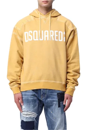 Dsquared2 Hoodies, male, , S, Mustard Cotton Sweatshirt