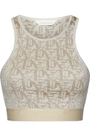 Palm Angels Knit Crop Top with Monogram