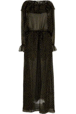 BODE Maxi Dresses, female, , S, Embroidered silk blend Stadium dress