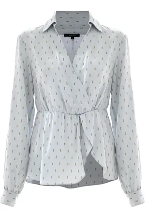 Kocca Blouses, female, , S, Wrap Effect Blouse with Gathered Waist
