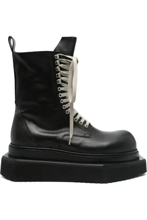 Rick Owens Lace-up Boots, male, , 9 UK, Lace-Up Side Zip Ankle Boots