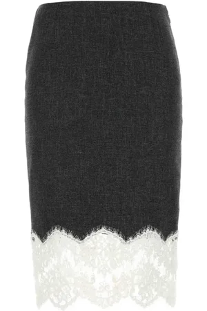 BLUMARINE Midi Skirts, female, , XS, Charcoal Stretch Viscose Blend Skirt