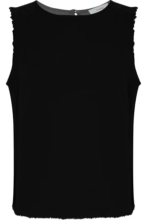 Kocca Summer Sleeveless Blouse with Delicate Frills
