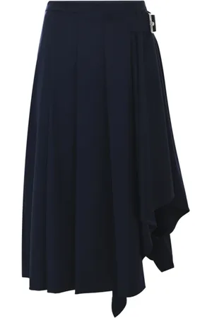 Kocca Asymmetrical Pleated Skirt with Belt