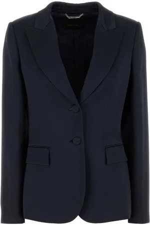 Alberta Ferretti Blazers, female, , S, Navy Acetate Blend Blazer