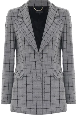 Kocca Blazers, female, , L, Checked Single-Breasted Jacket with Covered Buttons