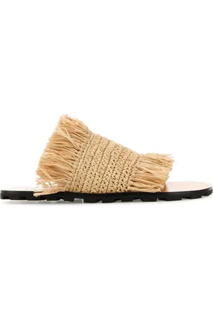 Jil Sander Sliders, female, , 4 UK, Raffia Thong Slippers