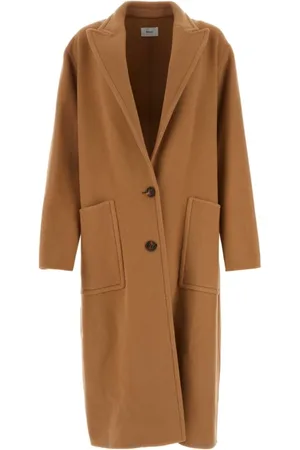 Bally Single-Breasted Coats, female, , S, Camel Wool Blend Coat - Stylish and Warm