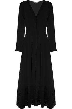 Kocca Maxi Dresses, female, , S, V-necked Vanilla Dress with Lace Detailing