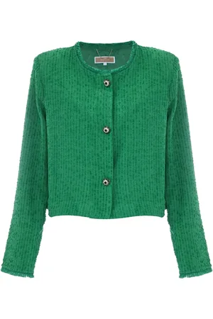 Kocca Fringed Short Jacket with Jewelled Buttons