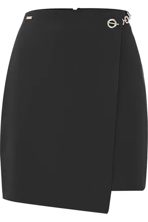 Kocca Asymmetrical Wrap Skirt with Chain Detail