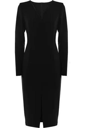 Kocca Elegant V-neck Dress with Front Slit