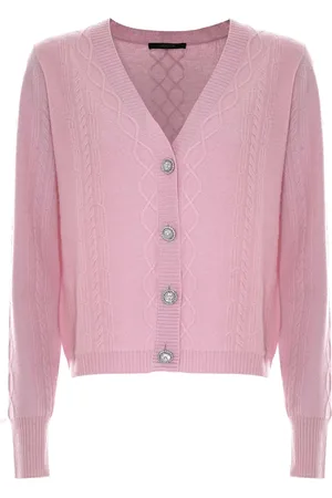Kocca Cardigans, female, , M, Wool Cable Knit Cardigan Jewelled Buttons
