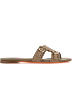 santoni Sliders, female, , 5 UK, Cappuccino Leather Didi Slippers