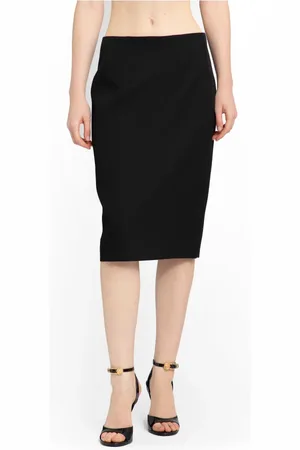 VERSACE Pencil Skirts, female, , XS, Grain de Poudre Wool Skirt