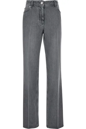 VERSACE High Waist Grey Jeans Straight Leg