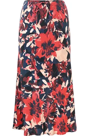 Kocca Floral Midi Skirt with Drawstring Waist