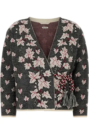 BODE Cardigans, female, , XS, Alpaca Maple Embroidered Knitwear Cardigan