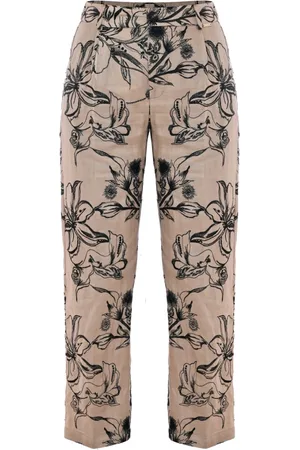 Kocca Embroidered trousers with an elasticated waistband