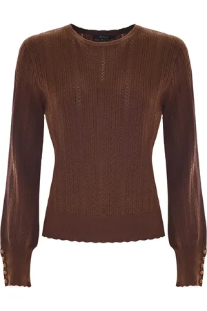 Kocca Round-neck Knitwear, female, , XL, Buttoned Cuff Jumper