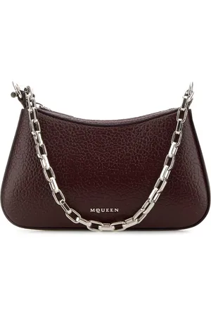 Alexander McQueen Shoulder Bags, female, , ONE SIZE, Mini T-Bar Burgundy Leather Handbag