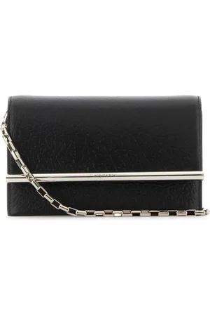 Alexander McQueen Shoulder Bags, female, , ONE SIZE, Leather Cross-Bar Clutch