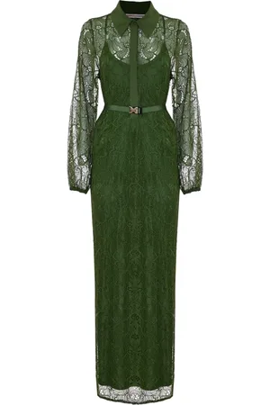 Kocca Maxi Dresses, female, , XS, Layered Lace Dress with Shirt Collar