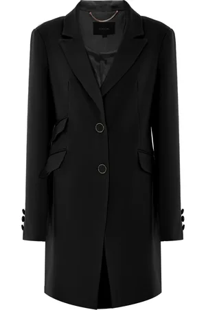 Kocca Single-Breasted Coats, female, , 2XL, Lapel Collar Coat with Decorative Buttons