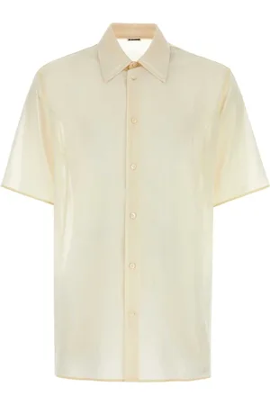 Jil Sander Short Sleeve Shirts, male, , S, Ivory Gauze Shirt