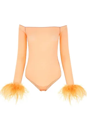 Oseree Peach Mesh Bodysuit