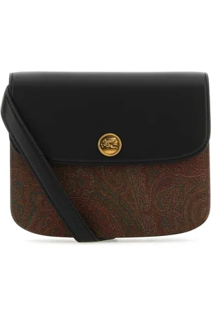 Etro Large Canvas and Leather Crossbody Bag