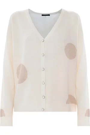 Kocca Geometric Wool Cardigan with Rimmed Buttons
