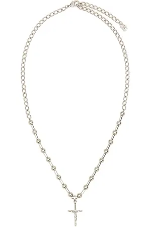 Dolce & Gabbana Necklaces, male, , ONE SIZE, Silver Metal Necklace