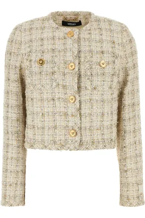 VERSACE Stylish Multicolor Tweed Blazer