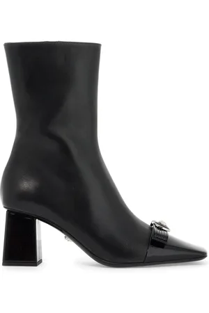 VERSACE Ribbon Leather Ankle Boots