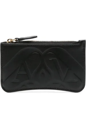 Alexander McQueen Wallets & Cardholders, female, , ONE SIZE, Leather Wallet with Logo Print