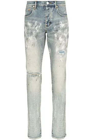 Purple Brand Skinny Jeans, male, , W38, White Painted Slim Fit Jeans