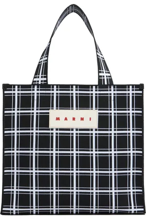 Marni Handbags, male, , ONE SIZE, Jacquard Checkered Shopper
