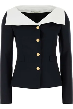 Alessandra Rich Wool Jacket with Mikado Collar