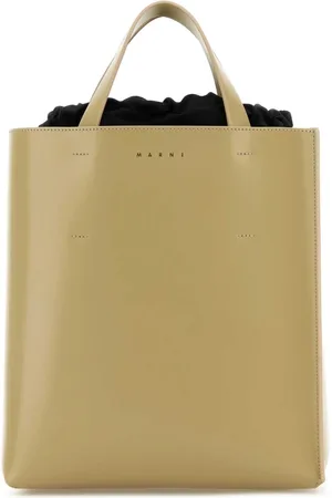 Marni Khaki Leather Small Museo Handbag