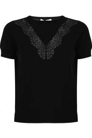 Kocca Round-neck Knitwear, female, , XS, Elegant Lace Detail Short Sleeve Blouse