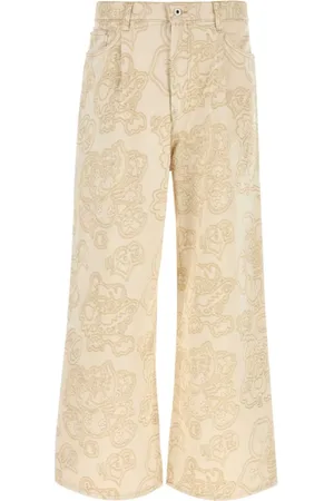Kenzo Wide Jeans, male, , W32, Embroidered Wide-Leg Denim Jeans